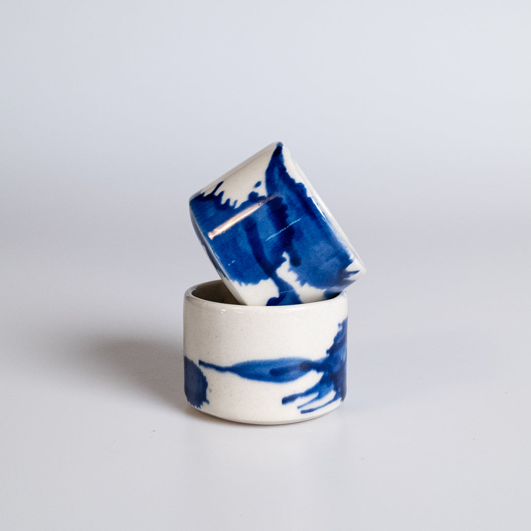 Kalíšek válec blue splashes