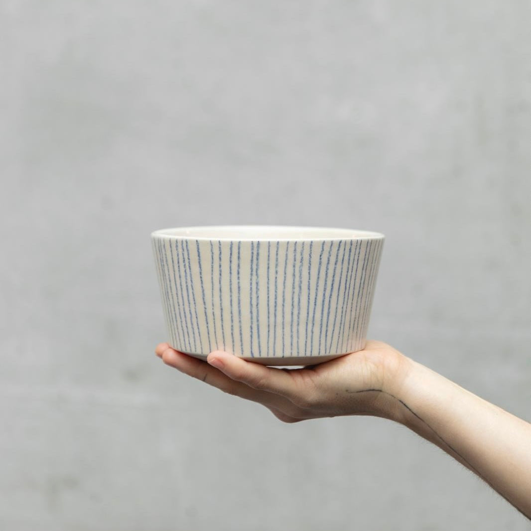 Set misky a kalíšku Modrý pruhovaný jezevčík