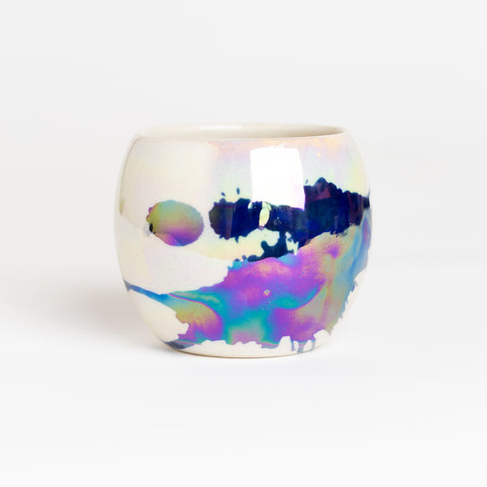 Baňatý kalíšek s perletí blue splashes